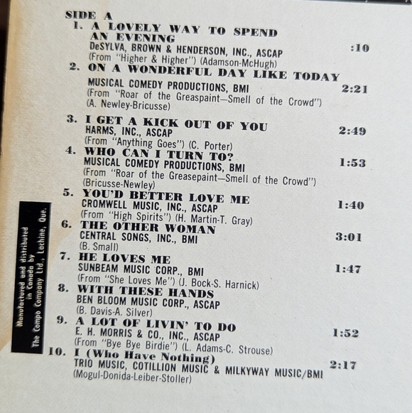 ✌🏼2/$20✌🏼Shirley Bassey "In Person" 1965 Vinyl - Picture 3 of 8